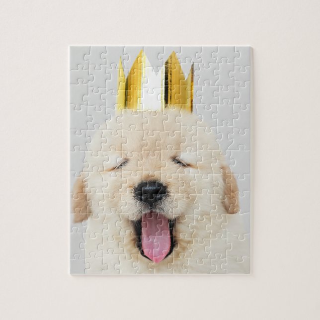 Sleepy Royal Puppy with Crown Jigsaw Puzzle (Vertical)
