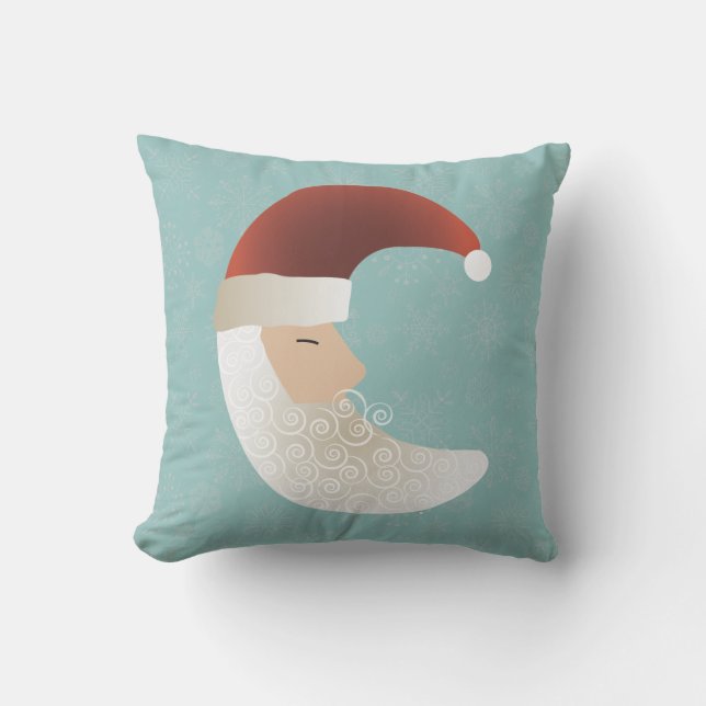 Sleepy Santa Half Moon Christmas Bendel Cushion (Front)