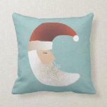 Sleepy Santa Half Moon Christmas Bendel Cushion<br><div class="desc">This rustic folk inspired design,  by Cindy Bendel,  features a half-moon Santa asleep.  The background is a soft blue with a snowflake pattern. © Cindy Bendel Creative Design LLC All Rights Reserved</div>