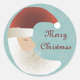 Sleepy Santa Half Moon Christmas Stickers