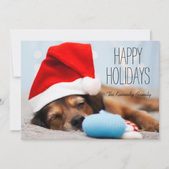 Sleepy Santa Holiday Card (Front)