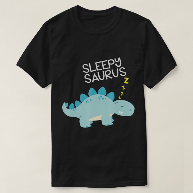 Sleepy Saurus Dinosaur T-Shirt (Design Front)