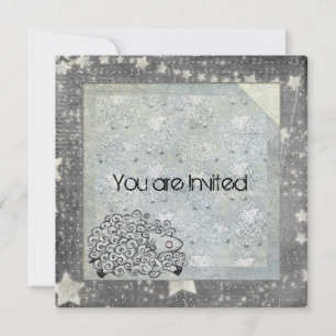 Sleepy Sheep Baby Shower Invitation