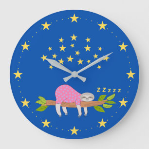 Sleepy Sloth Acrylic Wall Clock