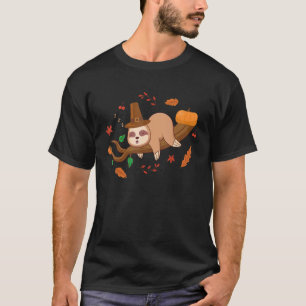 Sleepy Sloth Cute Mammal  Thanksgiving Day T-Shirt