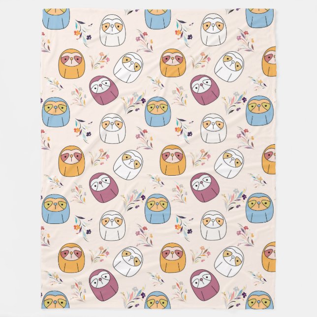 Sleepy Sloth Fleece Blanket (Front)
