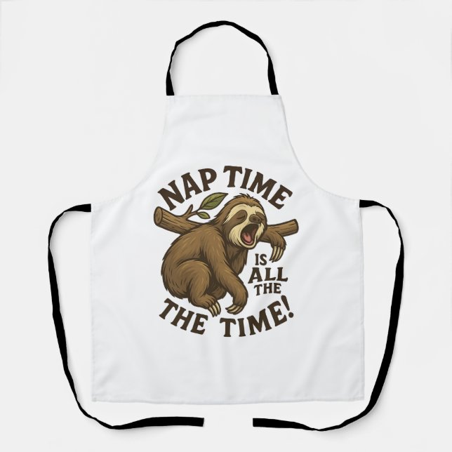 Sleepy Sloth Funny Apron (Front)