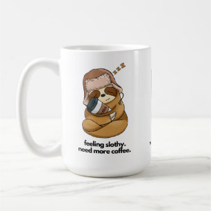 Sleepy Sloth Hugging Coffee Mug