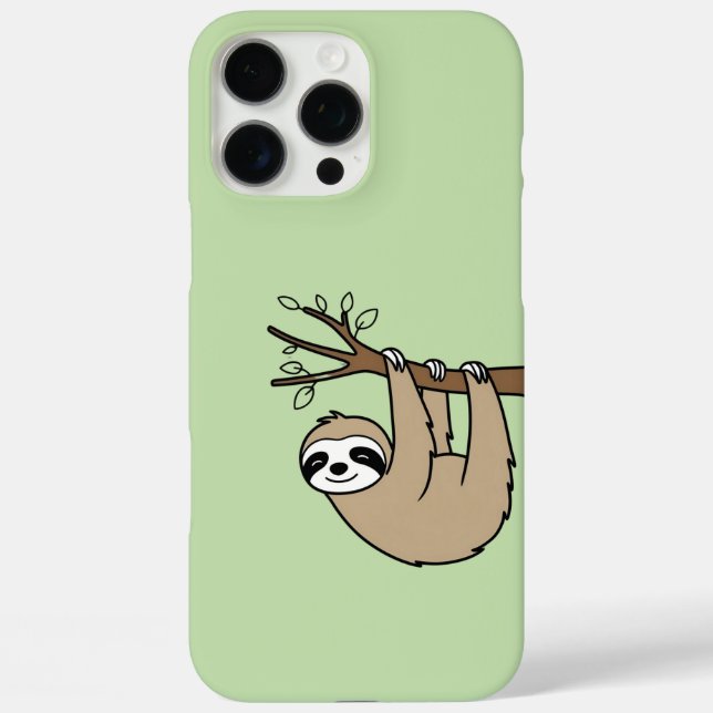 Sleepy Sloth on Branch – Relaxing Green Case-Mate iPhone Case (Back)