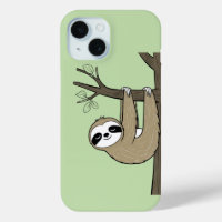 Sleepy Sloth on Branch – Relaxing Green