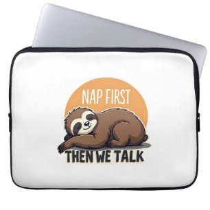 Sleepy Sloth Quote Vintage Cute Lazy Animal Shirt Laptop Sleeve