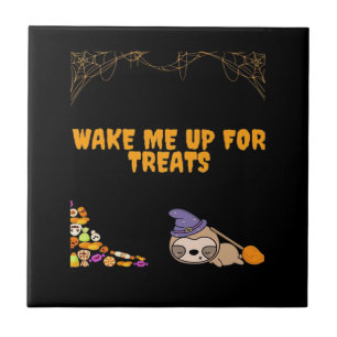 Sleepy sloth ready for Halloween treats! Classic T Ceramic Tile