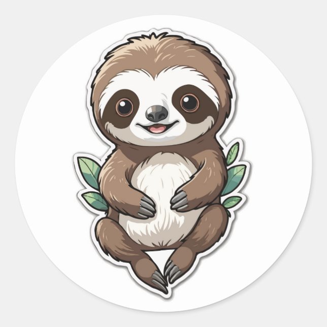Sleepy Sloth Sticker - A Cuddly Creature  (Front)