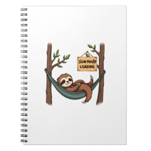 Sleepy Sloth Vintage Funny Lazy Animal Art 2 Notebook