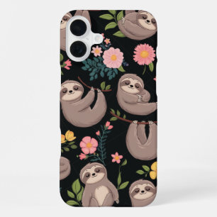 Sleepy Sloths & Floral Dreams iPhone 16 Plus Case