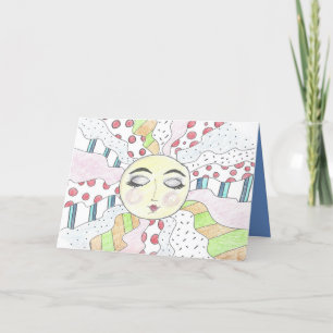 Sleepy Sun - Folded Note Card