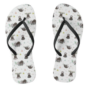 Sleepy Sweet Sloth Pattern Thongs