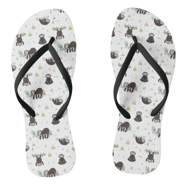 Sleepy Sweet Sloth Pattern Thongs (Footbed)