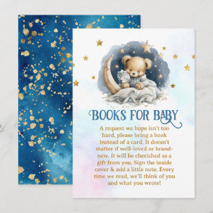 Sleepy Teddy Bear Baby Shower Book Request Enclosure Card