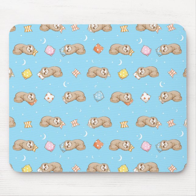 Sleepy Time Sloth Pattern Mouse Pad (Front)