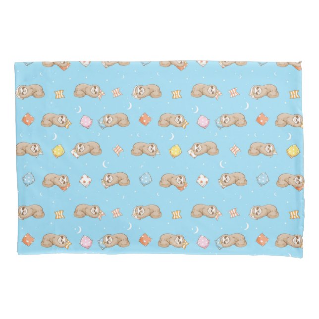 Sleepy Time Sloth Pattern Pillowcase (Front-Left)