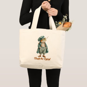 Sleepy Vintage Frog Tote Bag
