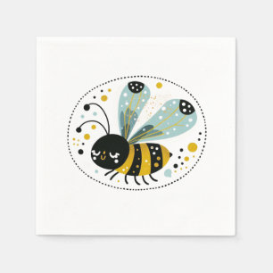 Sleepy Whimsical Bee Napkin
