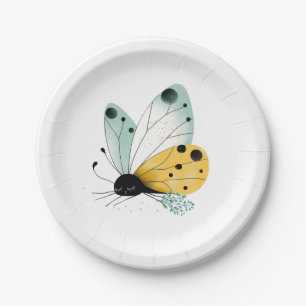 Sleepy Whimsical Butterfly Paper Plate