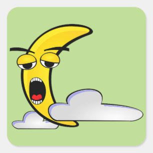 Sleepy Yellow Moon Sticker