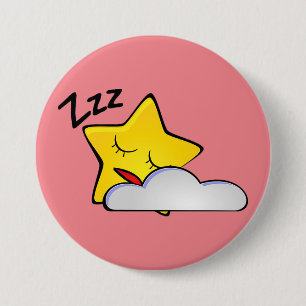 Sleepy Yellow Star Button