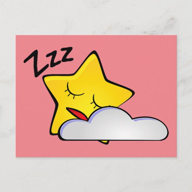 Sleepy Yellow Star Postcard (Front)