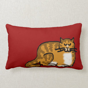 sleepycat orange tabby lumbar cushion