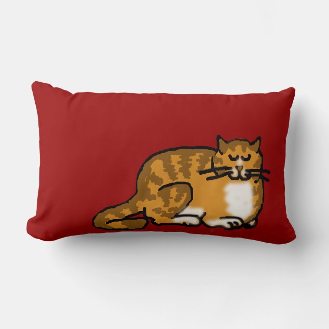 sleepycat orange tabby lumbar cushion (Front)