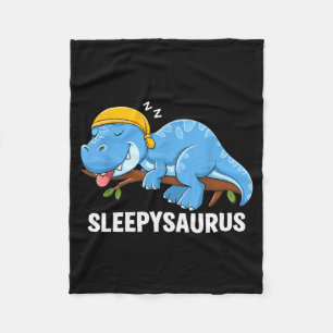 Sleepysaurus Dinosaur Pajama Sleeng  Fleece Blanket