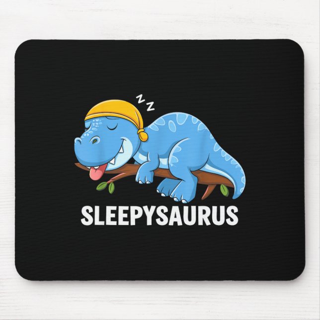Sleepysaurus Dinosaur Pajama Sleeng  Mouse Pad (Front)