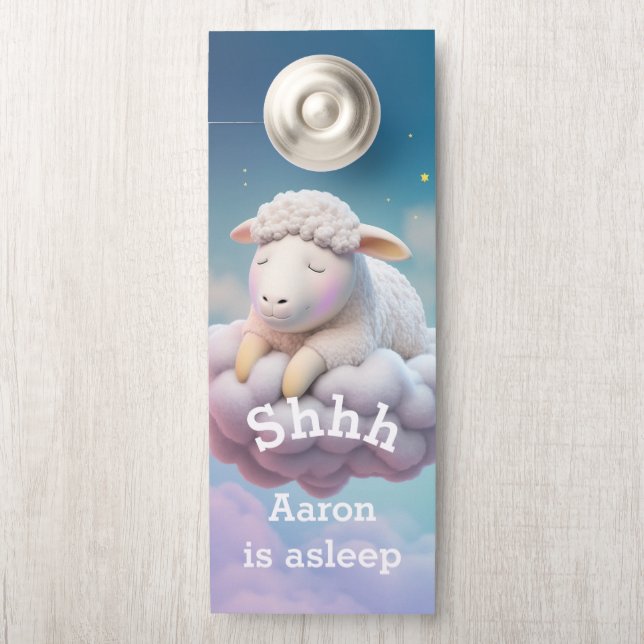 Sleepytime For A Baby Lamb Door Hanger (On Knob)