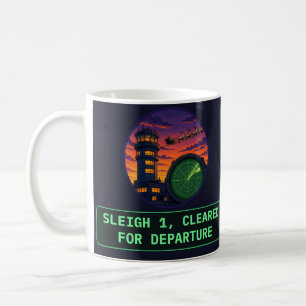 Sleigh 1 Cleared for Departure ATC Christmas Coffee Mug