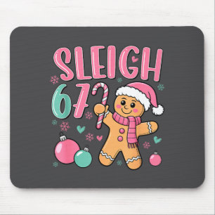 Sleigh 67 Gingerbread Christmas Six Seven Meme Vir Mouse Pad