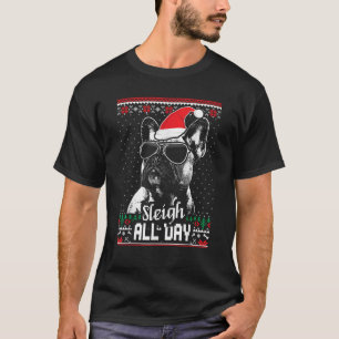 Sleigh all Day Funny French Bulldog Christmas T-Shirt