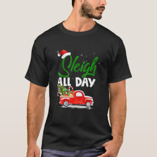 Sleigh All Day Retro Red Truck Pick Up Christmas P T-Shirt