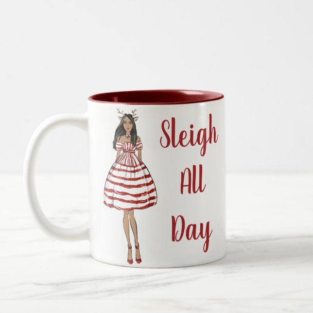 Sleigh All Day Two-Tone Coffee Mug (Left)