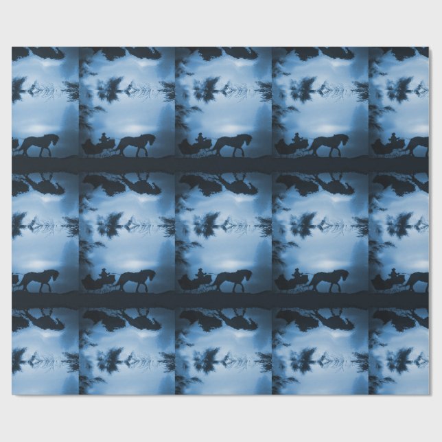 Sleigh and Horse Wrapping Paper (Flat)