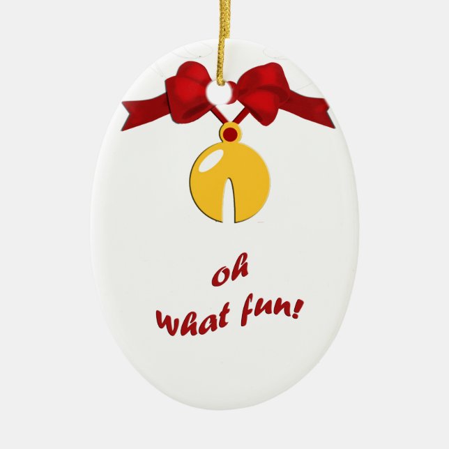 Sleigh Bell Fun Christmas Ornament (Front)