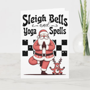 Sleigh Bells And Yoga Spells Christmas Santa Yogi Card