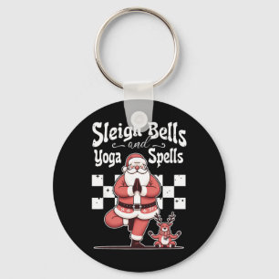 Sleigh Bells And Yoga Spells Christmas Santa Yogi Key Ring