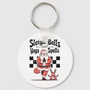 Sleigh Bells And Yoga Spells Christmas Santa Yogi Key Ring