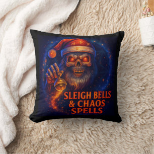 Sleigh Bells & Chaos Spells Christmas Cushion