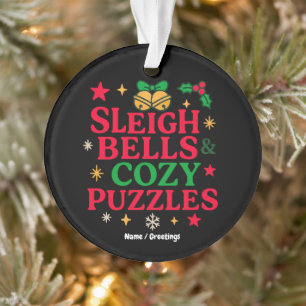 Sleigh Bells & Cosy Puzzles Festive Holiday Gift Ornament