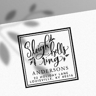 Sleigh Bells Ring Christmas Address Self-inking Stamp