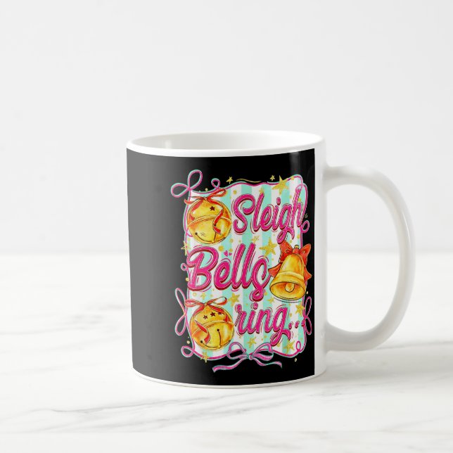 Sleigh Bells Ring Christmas Design For Girls  Coffee Mug (Right)